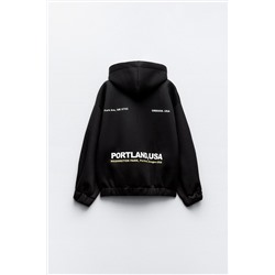 SCUBA-EFFECT BOMBER HOODIE