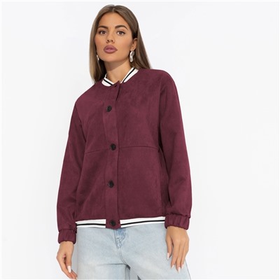 Бомбер из экозамши, Любуйся мной (бордовый)
