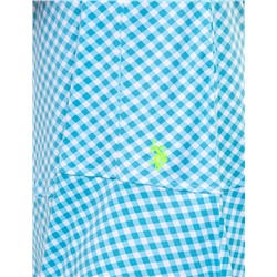 ZIP UP FLOUNCE PRINTED POLO DRESS