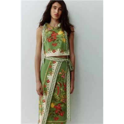 Костюм женский топ и юбка миди на запах  Н*М