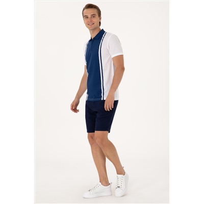 Erkek Regular Fit Beyaz Polo Yaka Fermuarlı Tişört