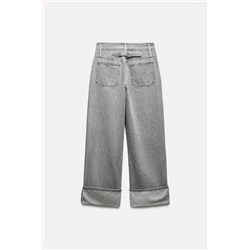 TRF HIGH-WAIST WIDE-LEG JEANS WITH BELT LOOP