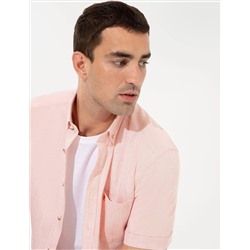 Turuncu Regular Fit Kısa Kollu Gömlek