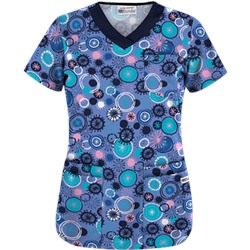 UA Signature Circle Ceil Five-Pocket Print Scrub Top