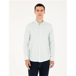 Yeşil Slim Fit Uzun Kollu Gömlek