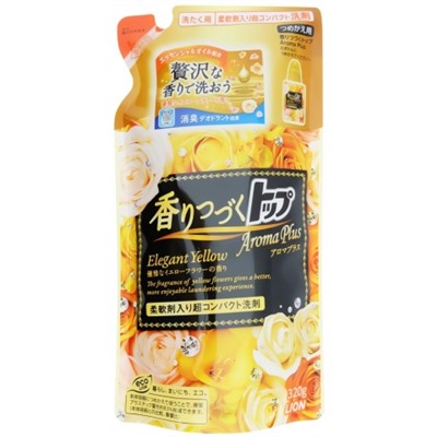 LION Жидкое ср-во д/стирки  Top Aroma Plus Elegant Yellow желт. роза смен.упак 320гр