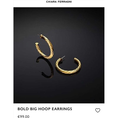 Винтажные витые женские серьги-кольца Chiar*a Ferragn*i, покрытые 18K золотом (гальваническое покрытие)