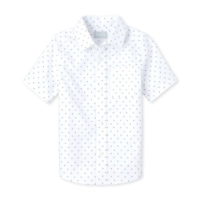 Boys Triangle Poplin Button Down Shirt