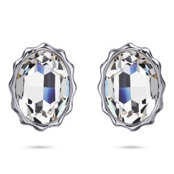 Пусеты Сияние (кристаллы SW белые; покрытие родий), Есть комплект