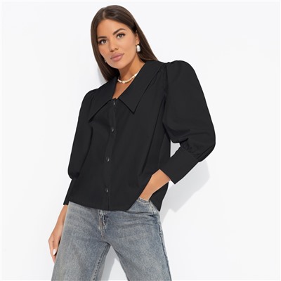 Блуза из хлопка, На пике успеха (черная)