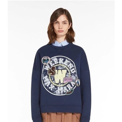 Женская толстовка / свитшот с очень интересными нашивками в ретро стиле Макс Мар*а