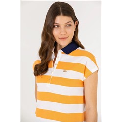 Kadın Turuncu Polo Yaka Tişört