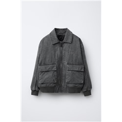 FADED-EFFECT BOMBER JACKET