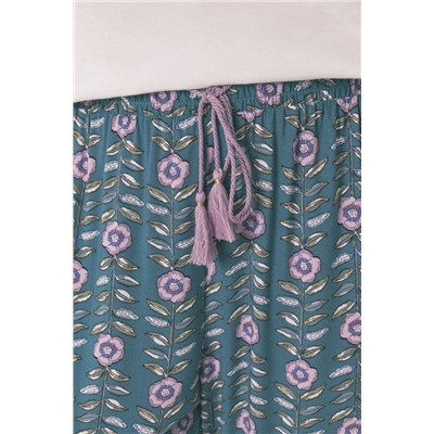 Pantalón largo viscosa print flores