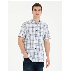 Lacivert Regular Fit Kısa Kollu Gömlek