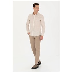 Erkek Koyu Bej Kanvas Pantolon