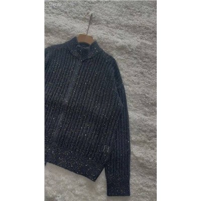 Тонкий кашемировый кардиган на молнии с пайетками  Brunell*o Cucinell*i