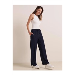 Jimmy Key Lacivert Bol Kesim Beli Lastikli Bol Paça Jogger Pantolon 22K08JERMIN