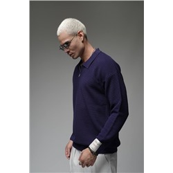 Свитер с замком синий