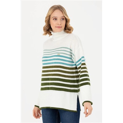 Kadın Kum Balıkçı Yaka Kazak