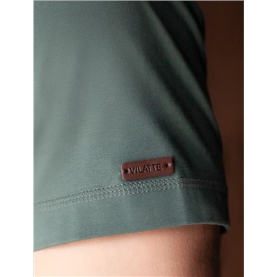 Футболка полуприлегающего кроя с принтом из премиального хлопка