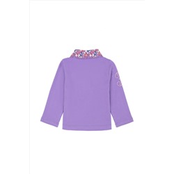 Kız Çocuk Lila Basic Polo Yaka Sweatshirt