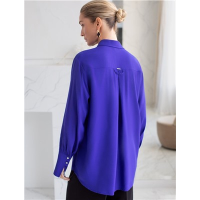 Блузка из премиальной вискозы и лиоцелла с удлиненным манжетом