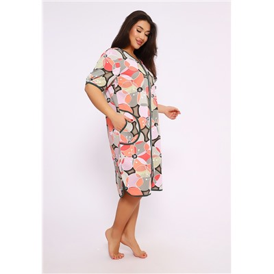 520 Халат больших размеров - Цветы