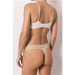 Tanga lisa algodón y encaje verde