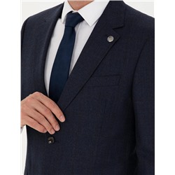 %100 Yün Lacivert Slim Fit Takım Elbise