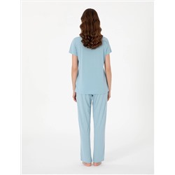 Mavi Kısakollu Pijama Takımı