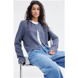 Женский кардиган с металлическими пуговицами и имитацией нагрудного кармана  Н*М