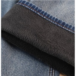 Зимние женские джинсы из хлопка с высокой талией АЙСИК*Л