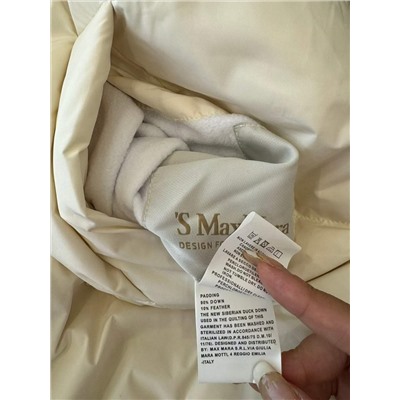 Max Mara длинный меховой воротник с большим меховым воротником, очень теплый и утолщенный пуховик из 90% белого гуся, распродажа