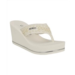 GUESS Women's Silus Embellished Platform Wedge Sandals