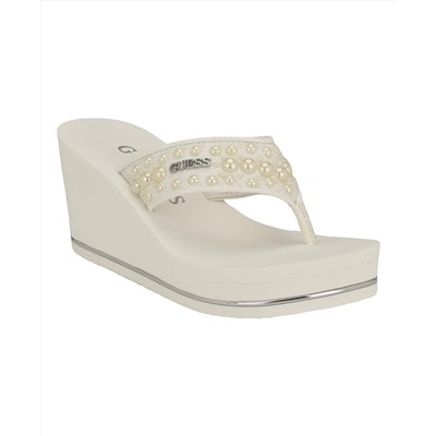 GUESS Women's Silus Embellished Platform Wedge Sandals