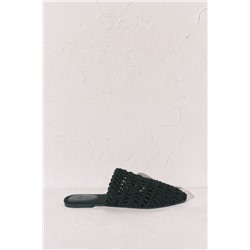 Sandalia mule crochet negra