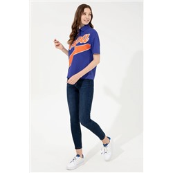 Kadın Mavi Polo Yaka Tişört