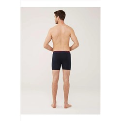 U.S. Polo Assn. Erkek Kırmızı - Gri Melanj - Lacivert 3 Lü Uzun Paçalı Boxer