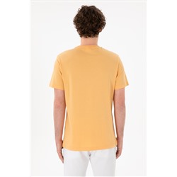Erkek Regular Fit Bisiklet Yaka Turuncu Basic Tişört