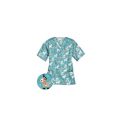 UA Antarctic Christmas Amazing Aqua Scrub Top