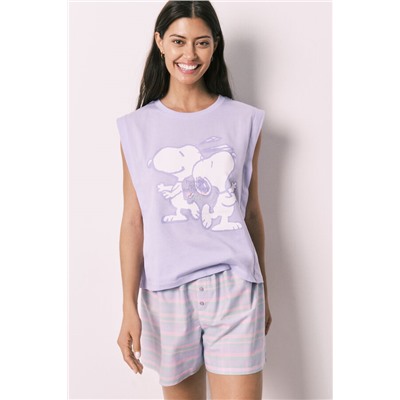 Pijama corto algodón Snoopy