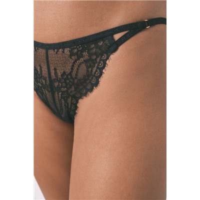 Tanga encaje lurex negro