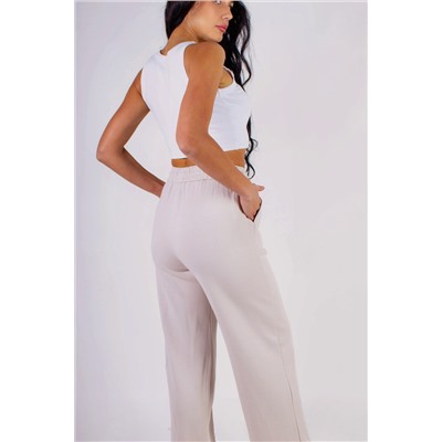 Трикотажные брюки со стрелкой, на резинке