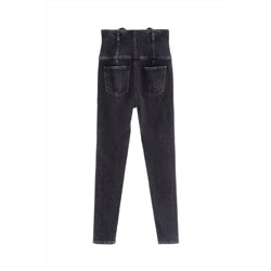 Vaquero skinny fit de tiro alto Negro