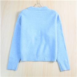 Женский однотонный мягкий свитер с круглым вырезом и длинными рукавами Zar*a