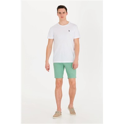 Erkek Beyaz Basic Bisiklet Yaka Tişört