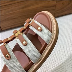 Женские шлепки СЕЛИ*Н (лен + натуральная кожа)