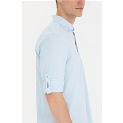 Erkek Mavi Uzun Kollu Gömlek