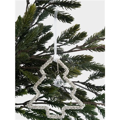 Игрушка елочная, 12 см, пластик/металл, серебристая, Елка, Event